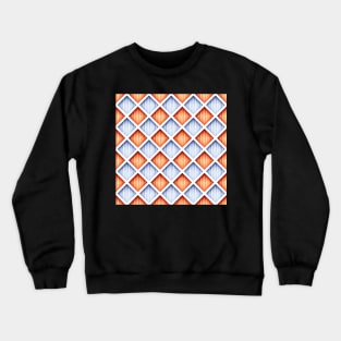 3d Geometric Pattern, Rhombic Harlequin Motif Crewneck Sweatshirt